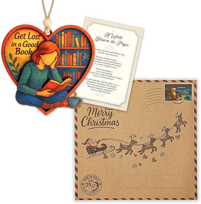 Funny Christmas Book Ornament 2025 - Book Christmas Ornament - Book Lover Gifts for Women - Books Ornaments for Christmas Tree - Bookish Gifts - Christmas Ornaments 2025 for Gift, Decor, Exchange