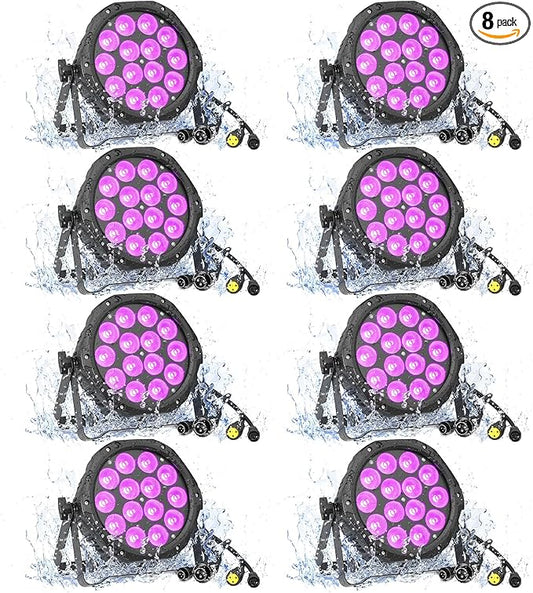 Outdoor Stage Lights Waterproof DMX DJ Par Can Light 14LED RGBW Strobe Wash Uplighting for Theater, Event, Halloween, Church, Wedding Party, Stage, Performance, Studio, Auditorium