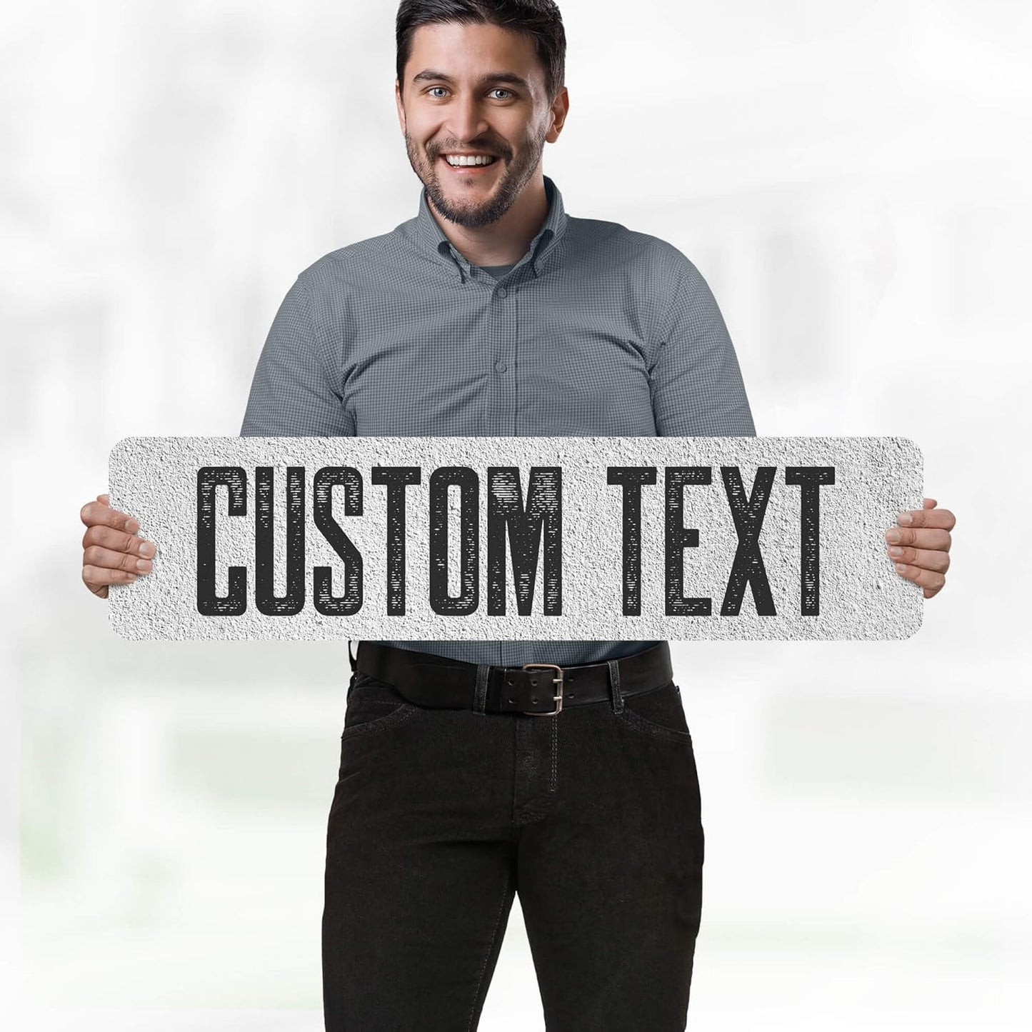 Custom Sign, Custom Street Sign, 11 Font Colors, 13 Font Styles, 4 Hole Options, 22 Sizes, 8x32 Inches, Rust Free DiBound, Fade Resistant, Made in USA by My Sign Center (Concrete)