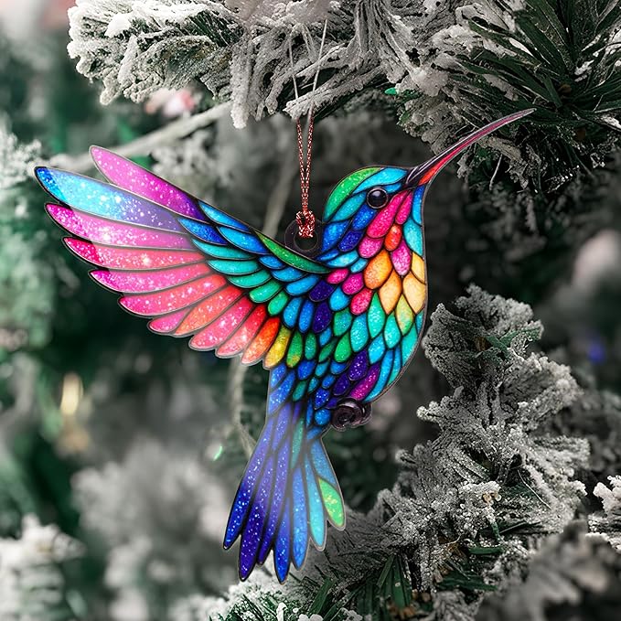 Christmas Ornaments - Hummingbird Christmas Ornament - Hummingbird Gifts for Women - Bird Ornaments for Christmas Tree - Hanging Decor for Xmas Tree - Christmas Ornament 2025 - Gift Exchange