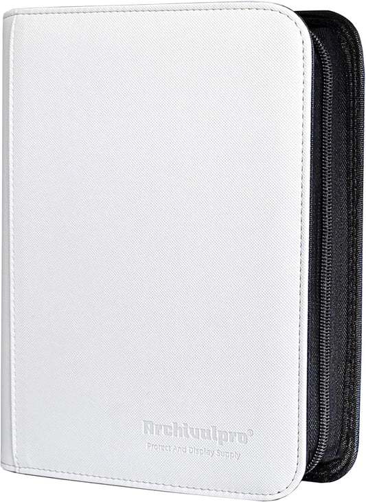 4 Pockets Premium Card Binder 160 Cards Trading Card Binders No Ring Card Storage Display Album(4 Pocket 160 Card Slot,White)