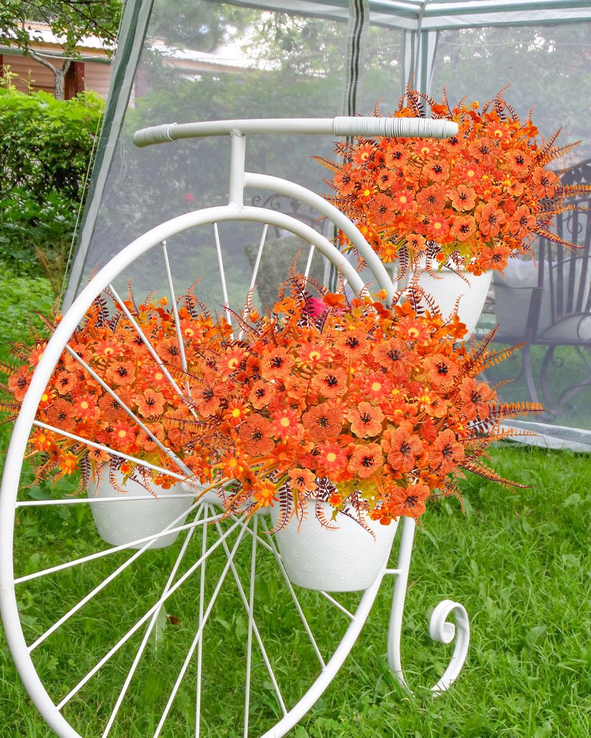40 Pcs Fake Fall Flowers Artificial Fall Plants Outdoor Faux Fall Flower Decorations for Home Kitchen Bathroom Porch Patio Classroom Office Window Box Thanksgiving Harvest