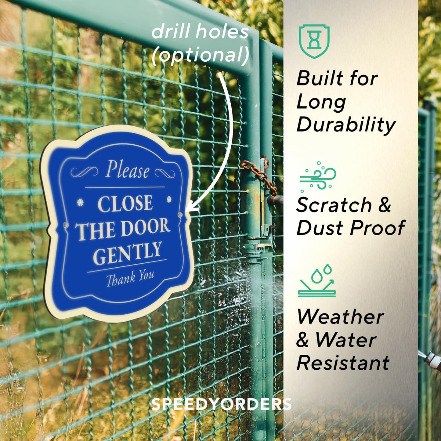 Custom Decorative Outdoor Metal Sign - Personalized Aluminum Driveway Sign, Waterproof, Made In USA - Design 3 Blue Steel 24x24 In