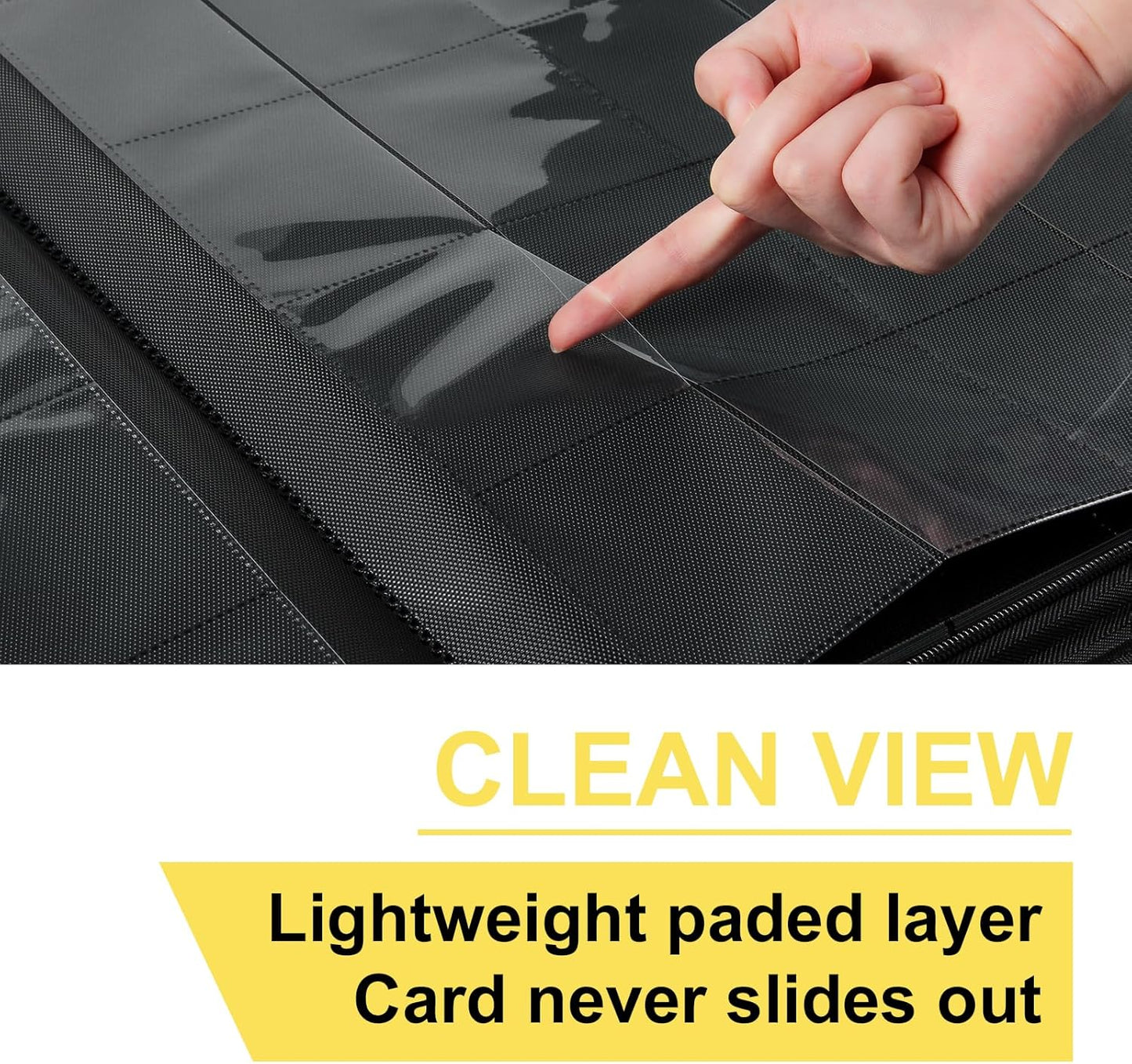 GEAoffice Premium 1000 Trading Card Binder, Large Side Loading 16 Pocket Card Collection Binder Album Folder for MTG, TCG & Sports, Yellow