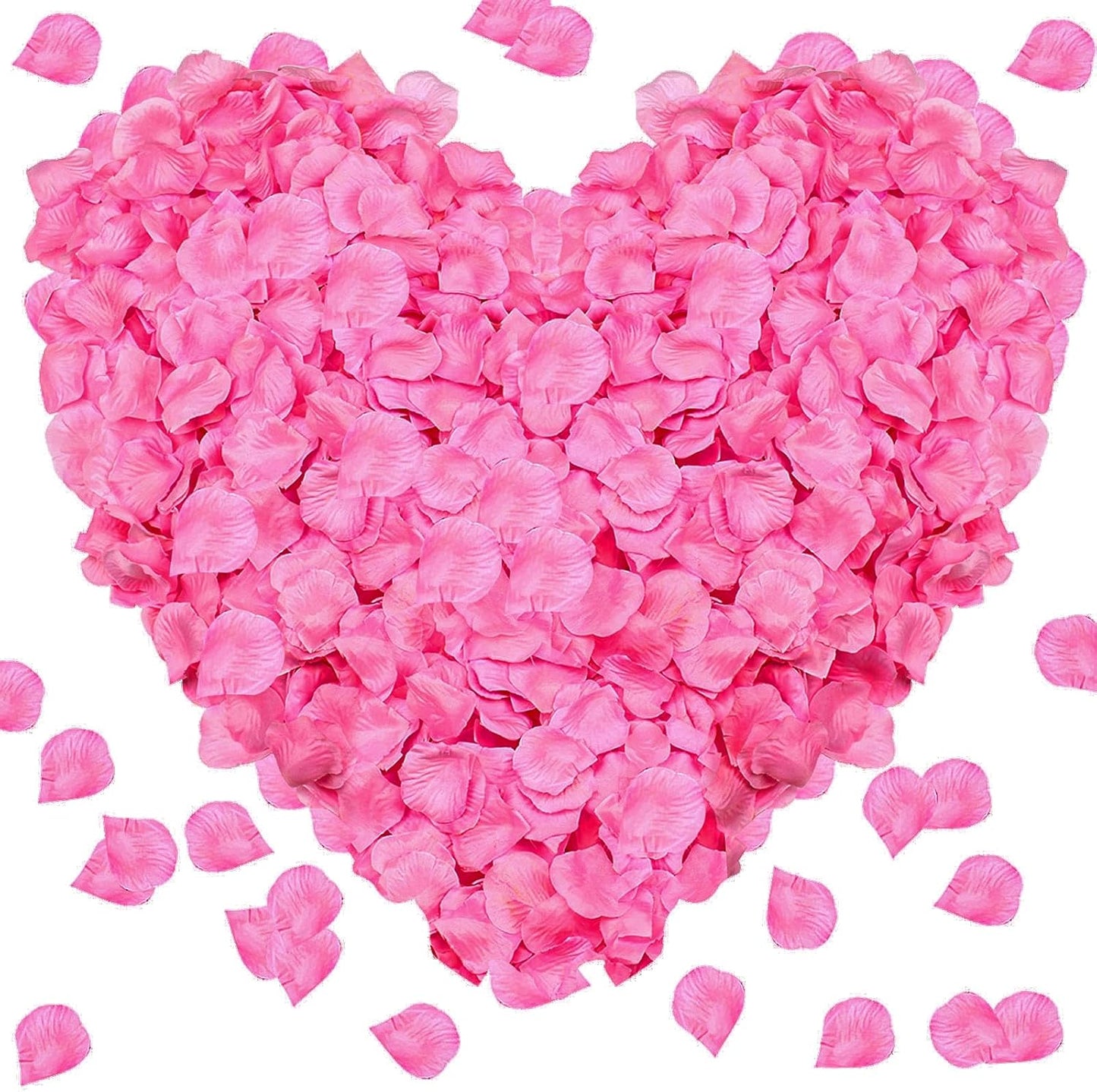 1000Pieces Rose Petals, Artificial Flower Petals Fake Rose Petals for Romantic Night,Wedding,Proposal Anniversary Flower Decorations (Deep Pink)