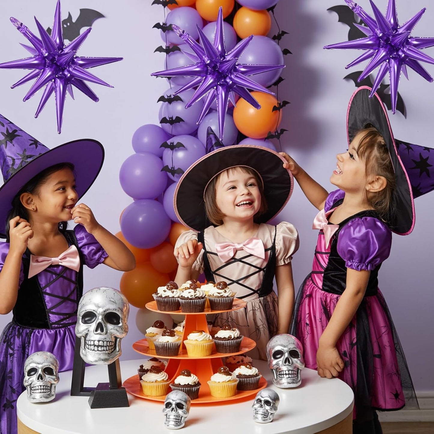 Purple Star Balloons,9Pcs 22Inch Dark Purple Explosion Spike Cone Helium Polyester Film Star Foil Balloons for Birthday Halloween Graduation Anniversary Baby Shower Party Decorations