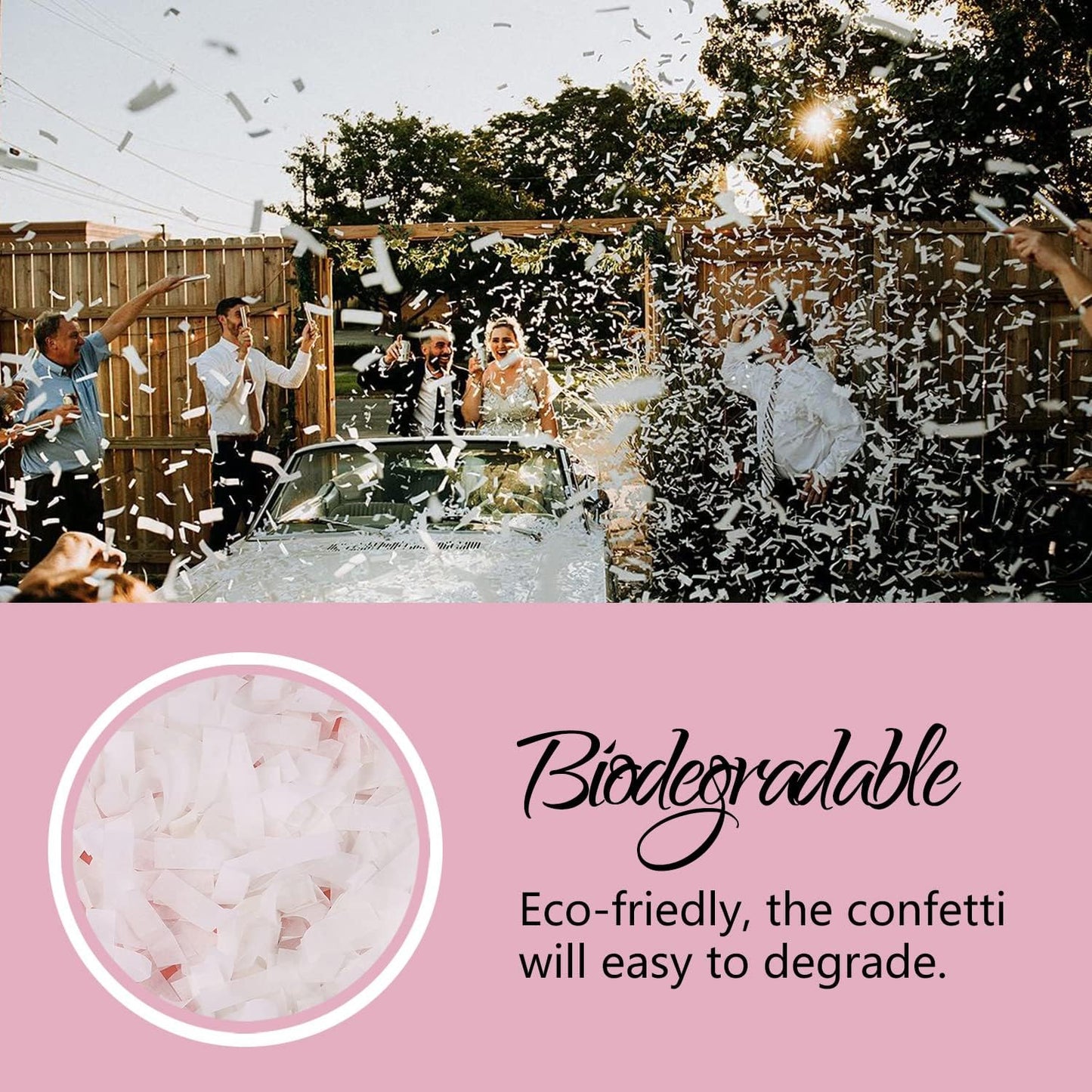 BATTIFE 14Pack White Confetti Wands Tissue Paper Confetti Flick Flutter Sticks for Wedding Celebrations Anniversary Birthday Party White, 14 Inch