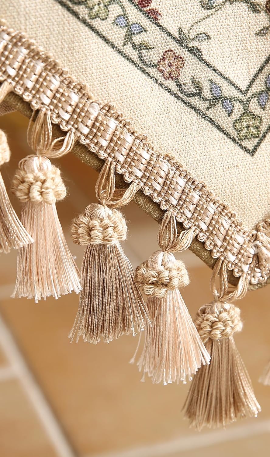 patdrea Designer Vintage Floral Linen Table Runner 102 Inch Long,Beige Cottage Rustic Bouquets Pattern Table Mat,Decor for Kitchen Dining Table Coffee Table Cabinet Banquet Christmas ,12"*102"