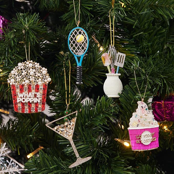 2025 Christmas Kitchen Ornaments,Hanging Cooking Gift for Christmas Tree Decorations, Kitchen Keepsake Gifts for Sisters Mom Grandma Women