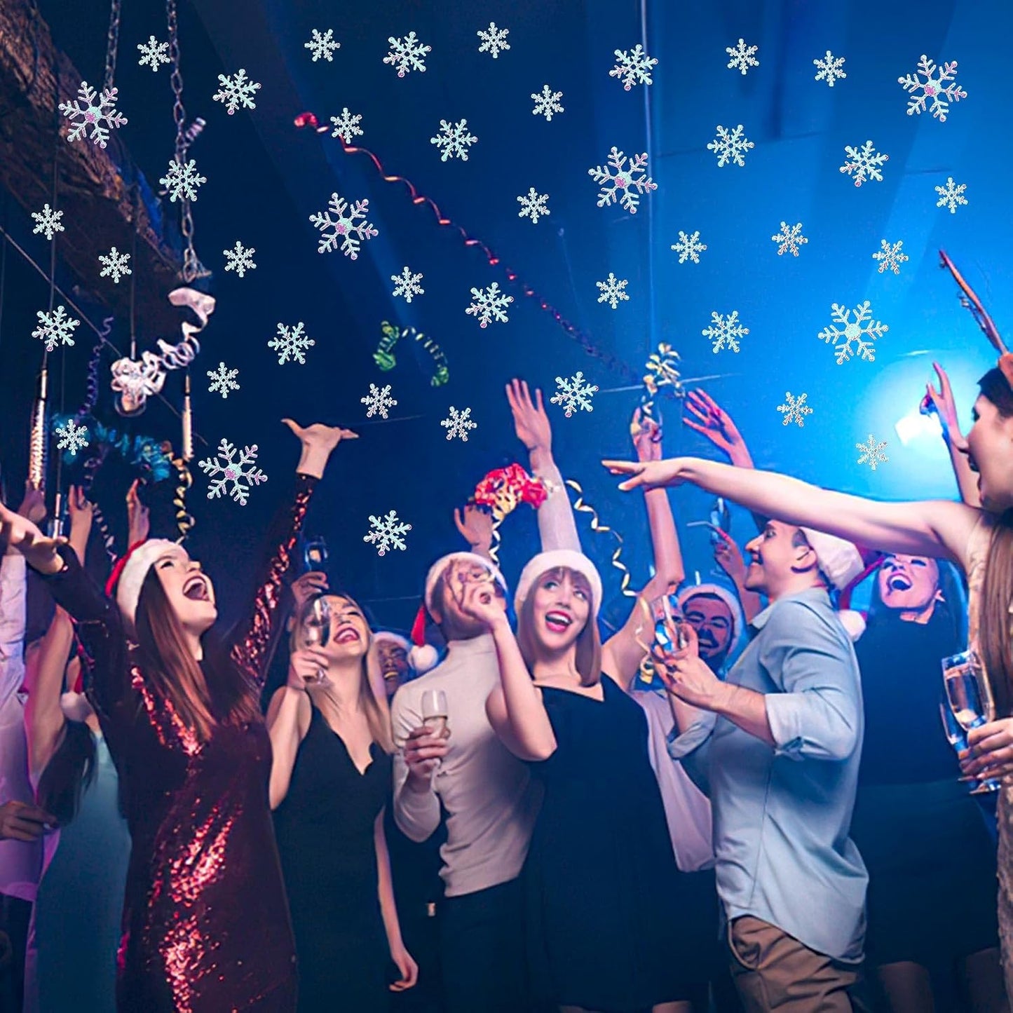 MARFOREVER Snowflake Confetti Decorations, Winter Snowflake Glitter Confetti White Snow Scatter Confetti Winter Wonderland Table Centerpiece for Winter Wedding Birthday Party Decor Supplies