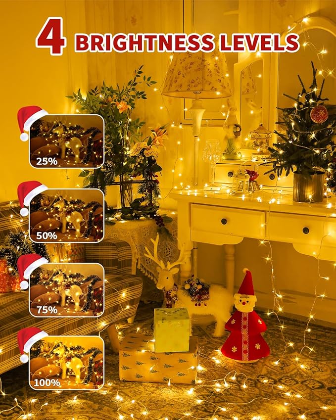 Christmas Lights String Outdoor Indoor, Warm White 403FT 1200 LED Xmas Tree Decorations Lights,Plug in Twinkle Fairy Light with Remote Timer for Room Yard Holiday Party Wedding Camping Decor