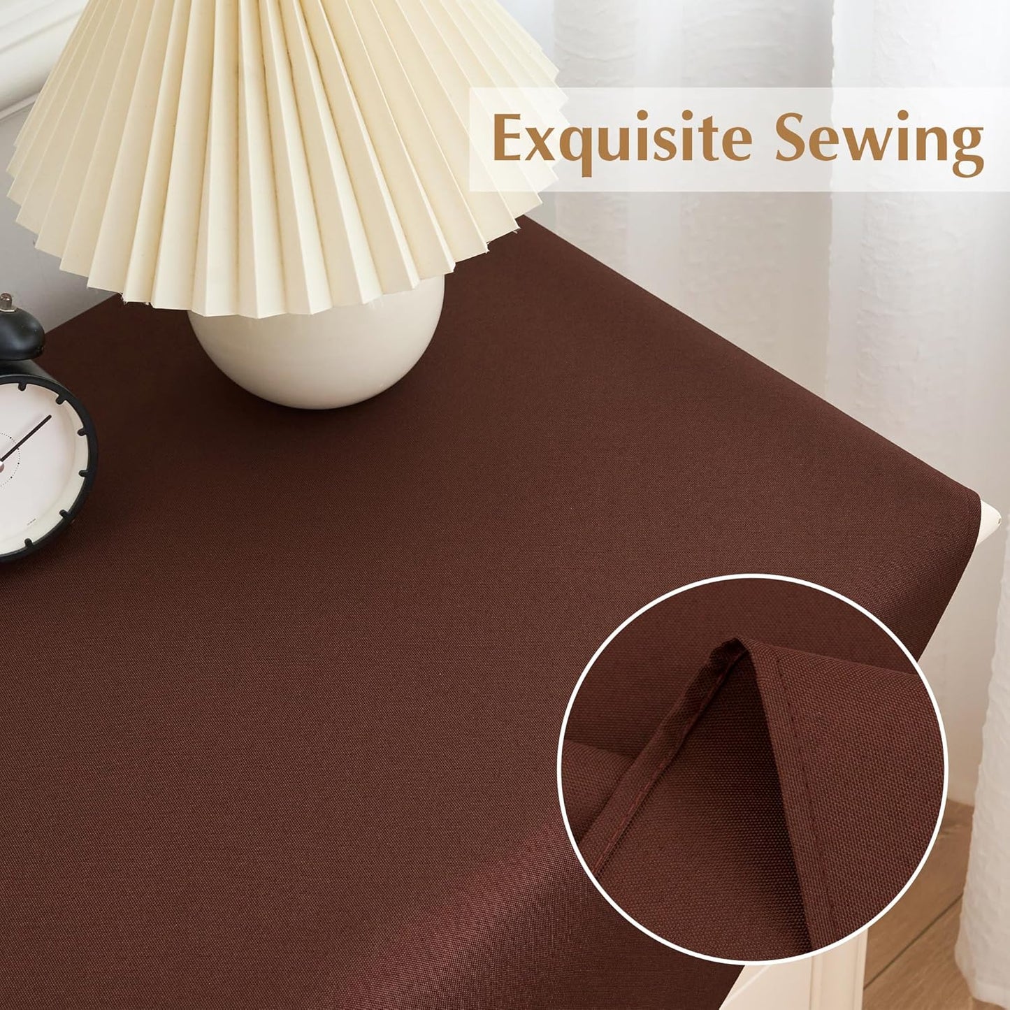 2 Pack Small Square Table Cloth 24X24 Inch Chocolate Washable Fabric Tablecloth Polyester Solid Tables Cover for Night Stand End Table Side Table Outdoor Indoor