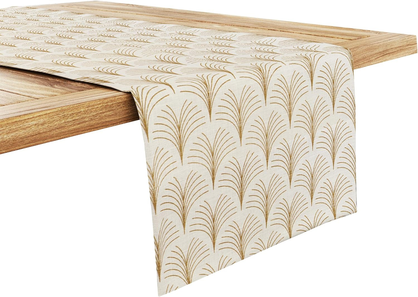 Ruvanti 100% Cotton Table Runner 108 Inches Long, Non-Slip, Stain Resistant, Washable & Reusable Table Runners Perfect for Wedding, Parties, Christmas, Holiday, in-Door use - Luminous