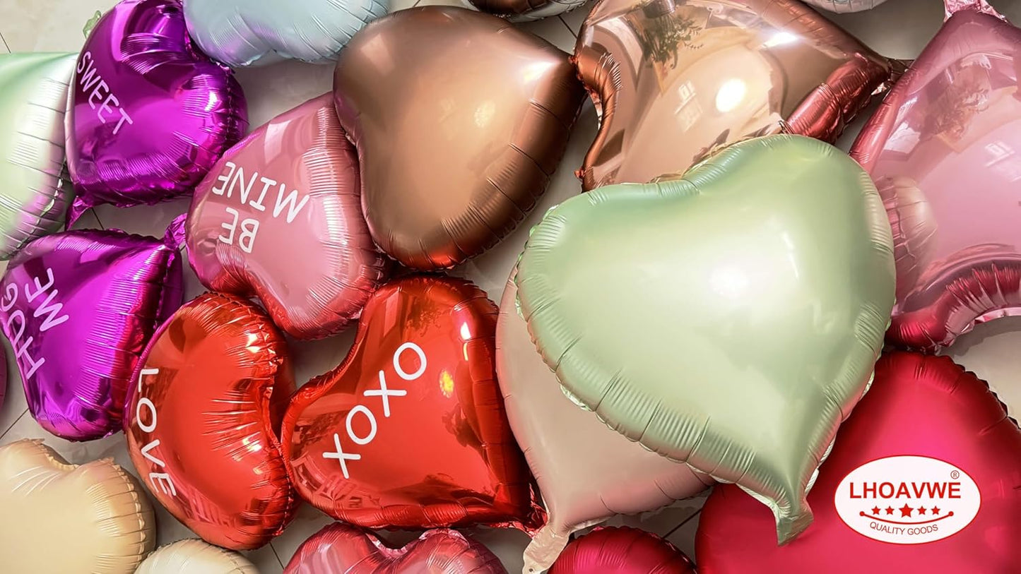 Pink Heart Shaped balloons Pack of 12,18 Inch Love Valentine Balloons Heart Romantic Balloons For Valentines Day Propose Marriage Wedding Bridal Shower Engagement Party Decorations