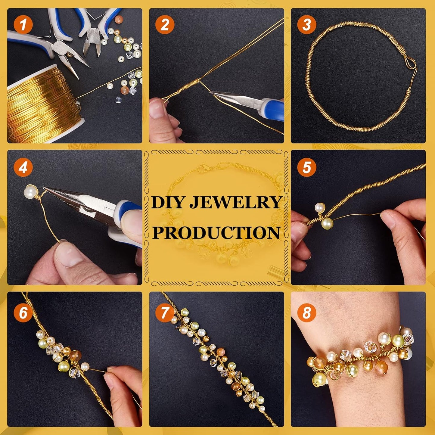 BENECREAT 20 Gauge 770FT Aluminum Wire Anodized Jewelry Craft Making Beading Floral Colored Aluminum Craft Wire for Gem Wrapping, Model Jewelry Making- Gold