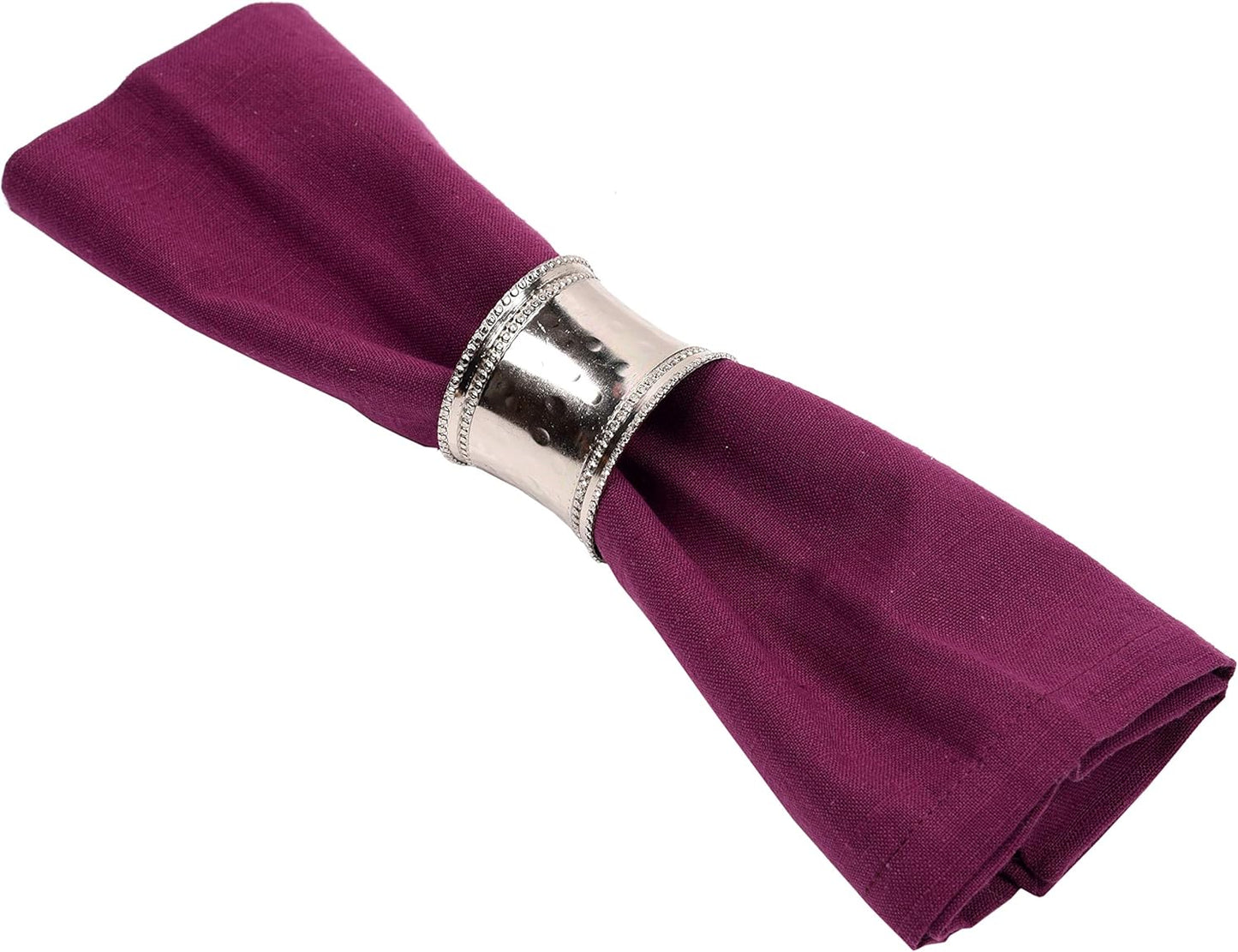 Urban Villa Dinner Napkins Solid Purple Color Cloth Napkins (Set of 12) Oversized 20x20 Inches 100% Cotton Slub Premium Quality Soft Durable Mitered Corners Reusable Washable Everyday Use Napkins