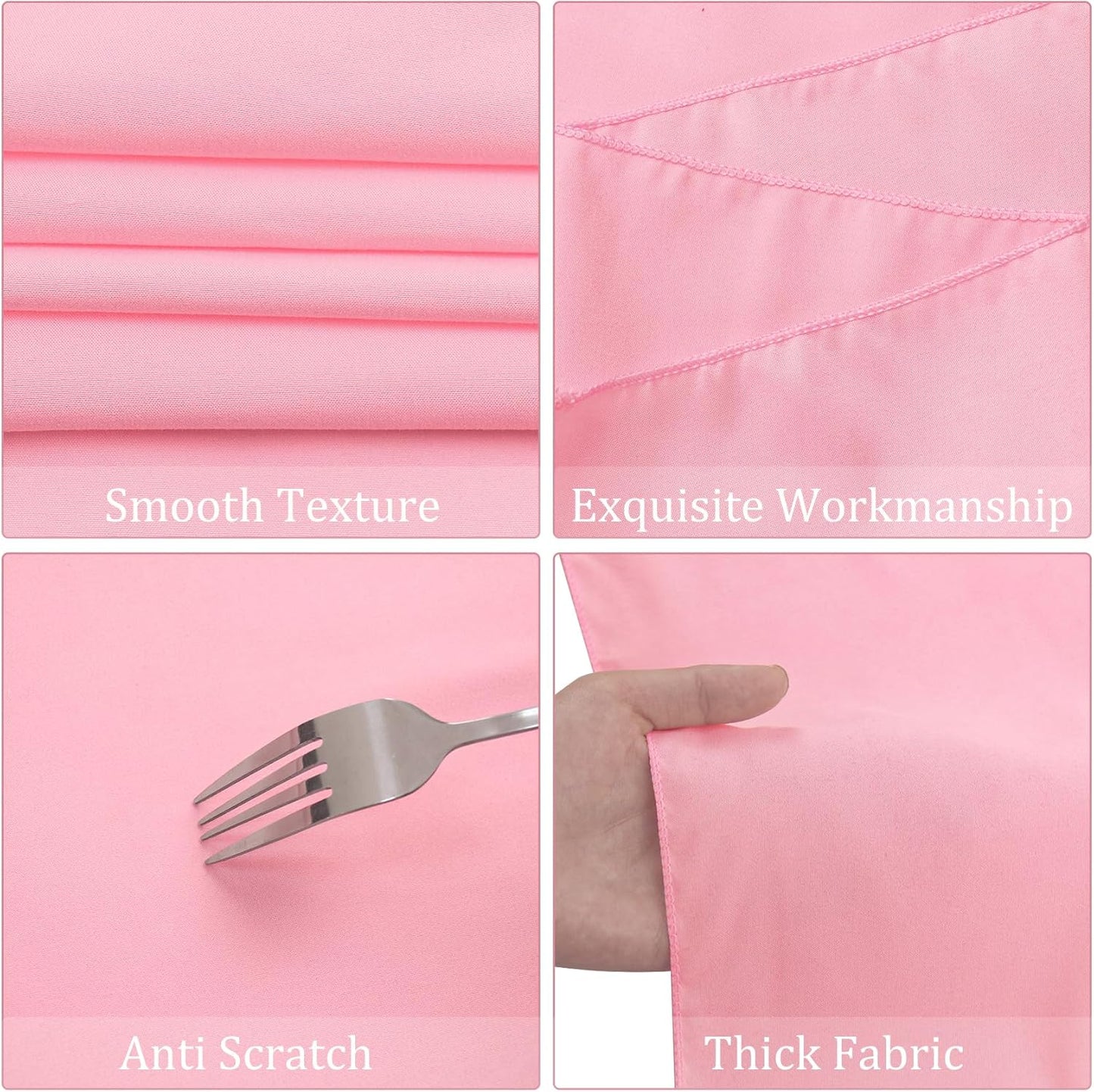 8 Pack Premium Pink Tablecloth - 108 Inch Round Table Covers - Washable Polyester Fabric - Wedding Party Reception Banquet Buffet Restaurant