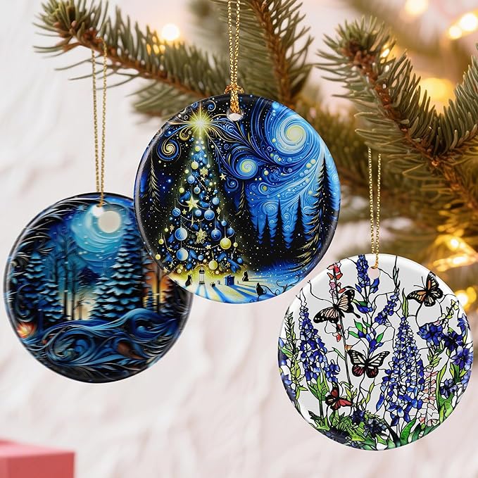 Starry Night Ornament – Christmas Ornament, Christmas Tree Ornament, & Perfect Holiday Decor | Gifts for Art Lover, Gift Exchange, Gift Idea - Xmas Tree