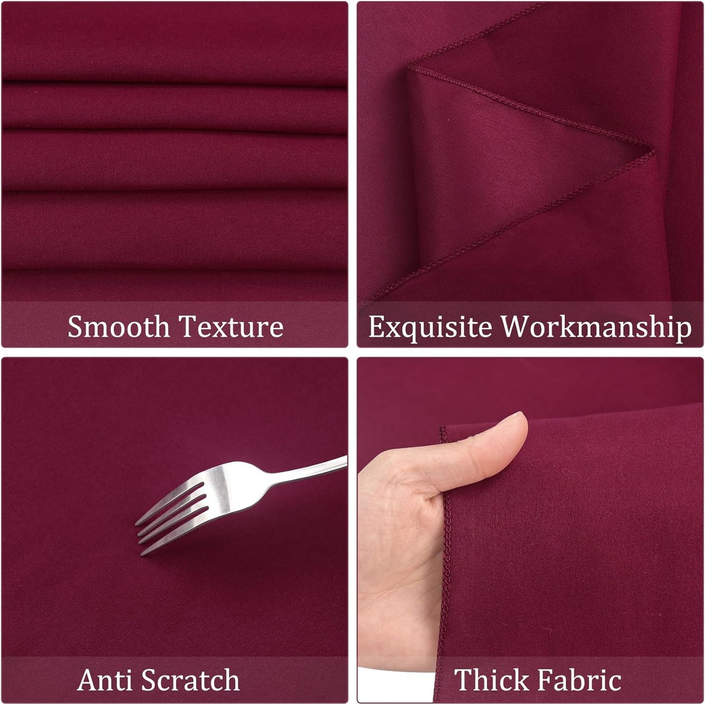 8 Pack Premium Round Tablecloth 90 Inch Round Table Covers Bulk Washable Polyester Fabric Round Table Clothes for Wedding Party Reception Banquet Buffet Restaurant (Burgundy, 90 Inch)