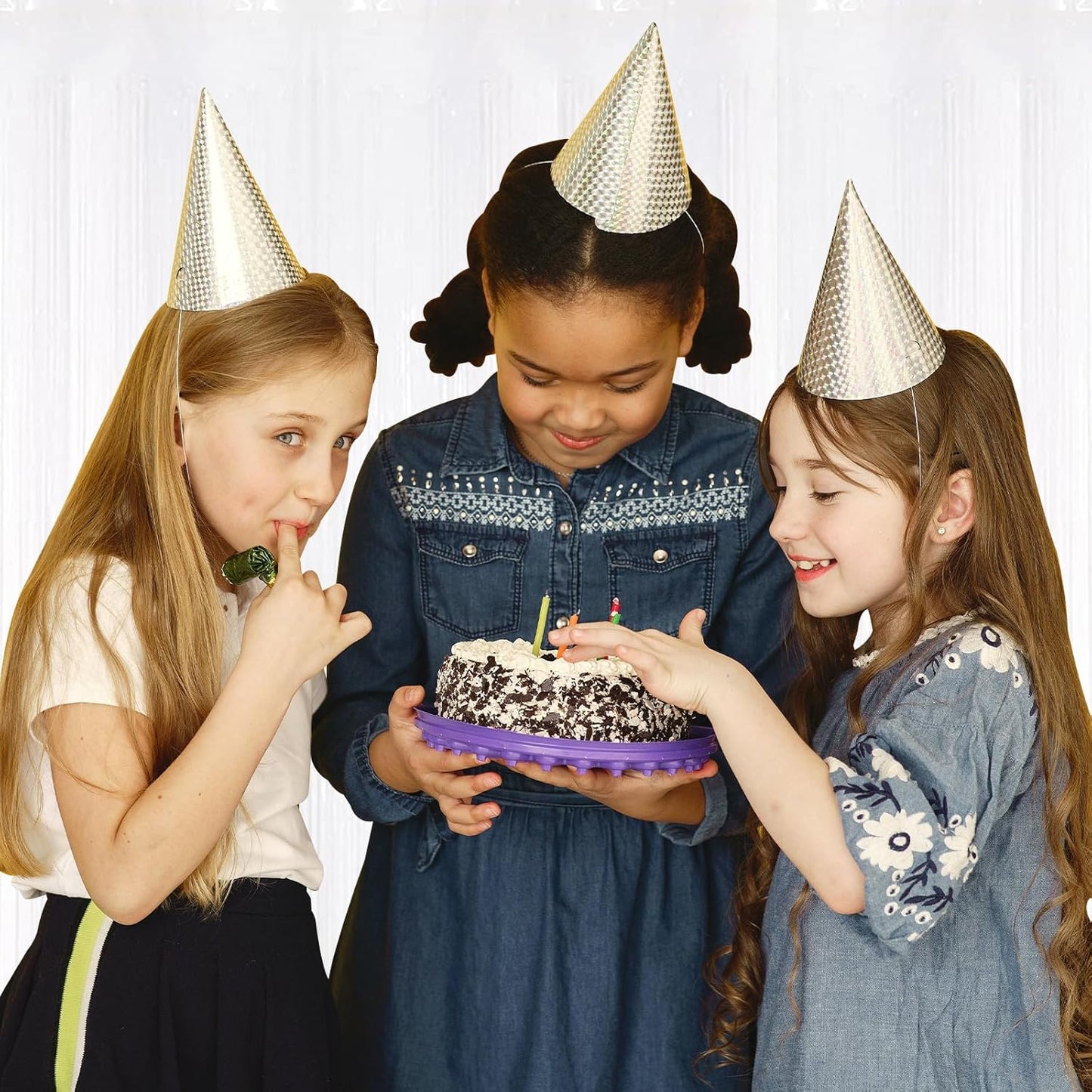 5 Pack White Fringe Foil Curtain 3.2ft x 8.2ft Tinsel Backdrop Streamers for Birthday Party Decoration Wedding Christmas