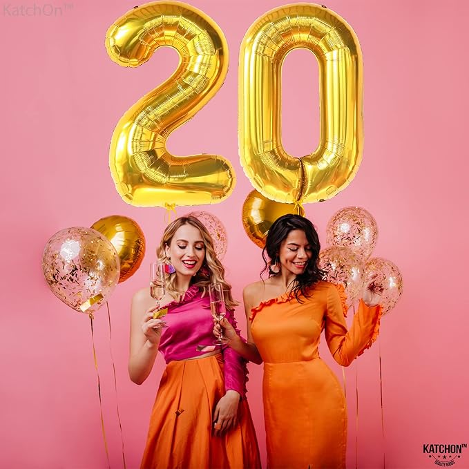 KatchOn, Giant Gold 0 Balloon Number - 40 Inch, 0 Digit Balloon | Gold Zero for Birthday Decorations | Number 0 Foil Mylar Balloon Zero | Number 0 Balloons