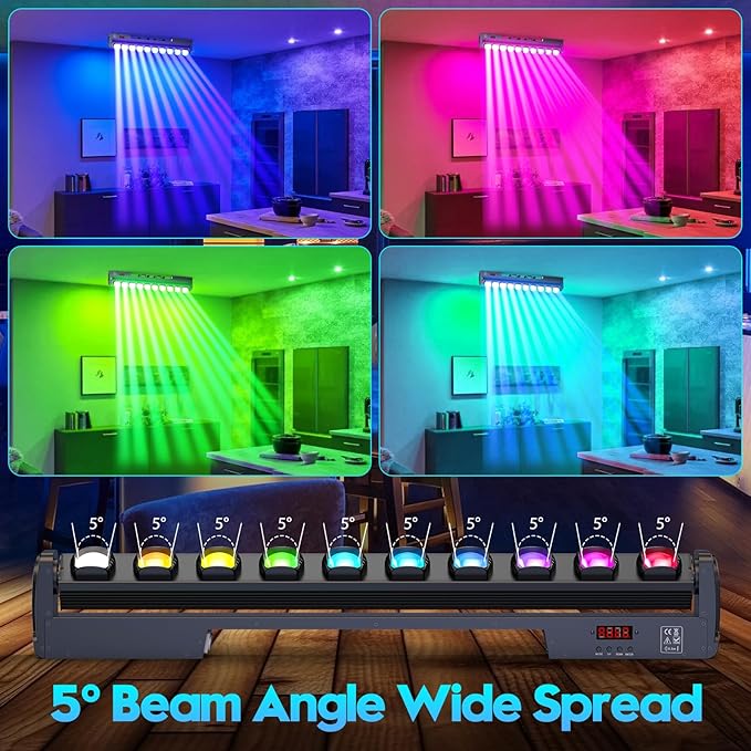 4 in 1 LED Wall Washer Light,250W Moving Head Light Dj Lights Bar Alloy Y axis 120° Beam Protection IP20 Stage Lights Bar with DMX Control Auto Sound Activated for Wedding Party