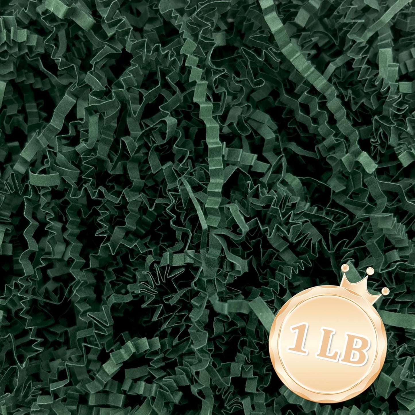 Zankubom 1 LB Dark Green Crinkle Cut Paper Shred Filler Great for Gift Wrapping, Basket Fillers, Birthday, Gift Wrapping, Anniversary, Halloween Thanksgiving Christmas Party Decor Filling Supplies