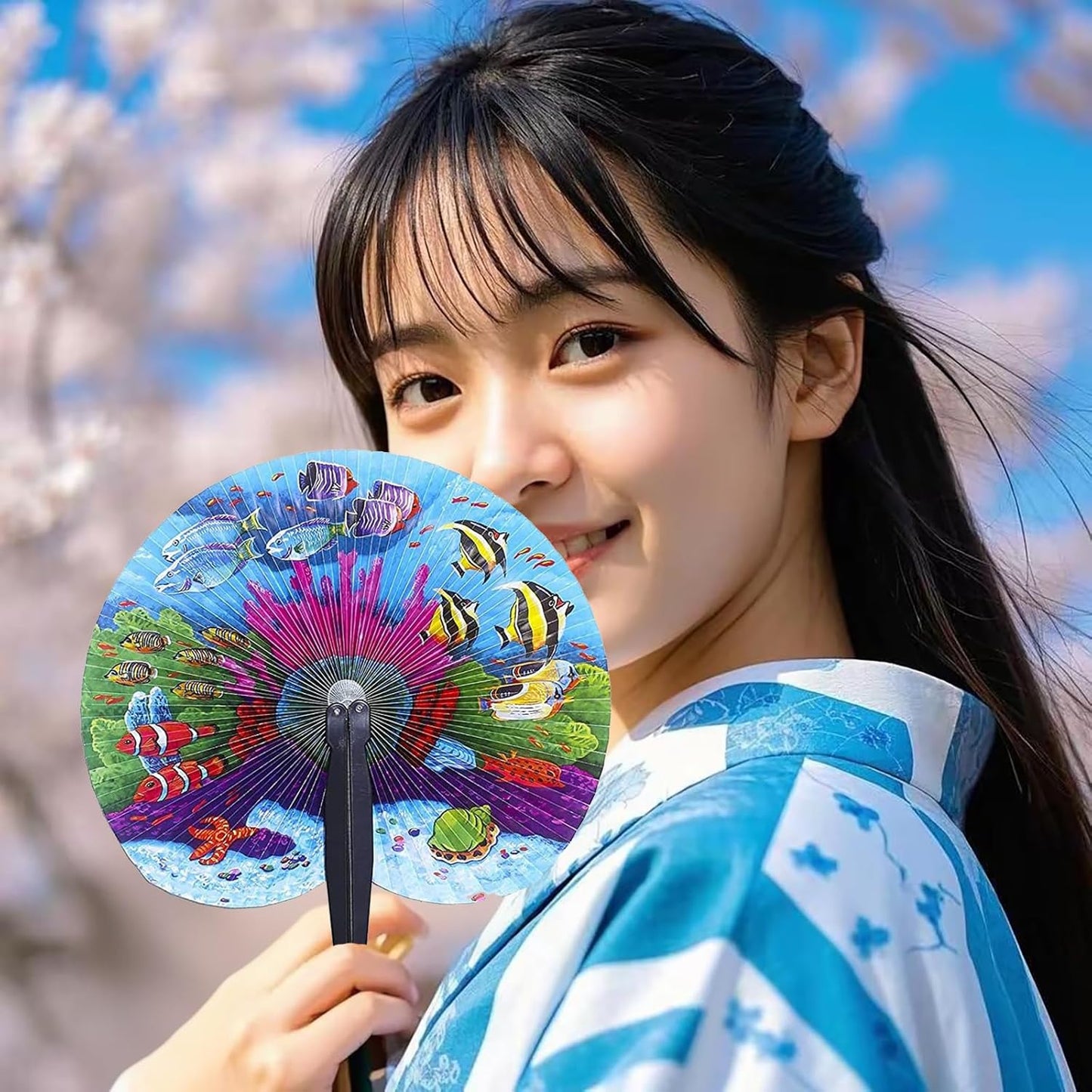 20 Pcs 10" Safari Print Animal Folding Paper Hand Fan Bulk for Gifts,Weddings,Festival,Birthday,Summer,Party Favors,School Cultural Shows