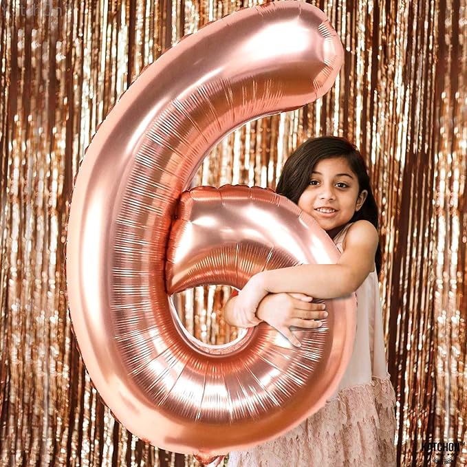 KatchOn, Giant Rose Gold Number 6 Balloon - 40 Inch | 6th Birthday Balloon for 6th Birthday Decorations | 6 Balloons for Birthday | 6 Year Old Balloons for 6 Year Decorations