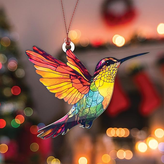 Christmas Ornaments - Hummingbird Christmas Ornament - Hummingbird Gifts for Women - Bird Ornaments for Christmas Tree - Hanging Decor for Xmas Tree - Christmas Ornament 2025 - Gift Exchange