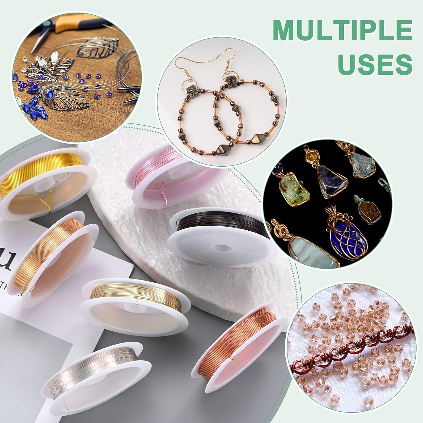 0.7 mm/21 Gauge Copper Wire for Jewelry Making, 10.2FT Copper Beading Craft Wire for Jewelry/Weaving/DIY Crafting/Planting, Color-Retaining [3.1M, Gold Tone]