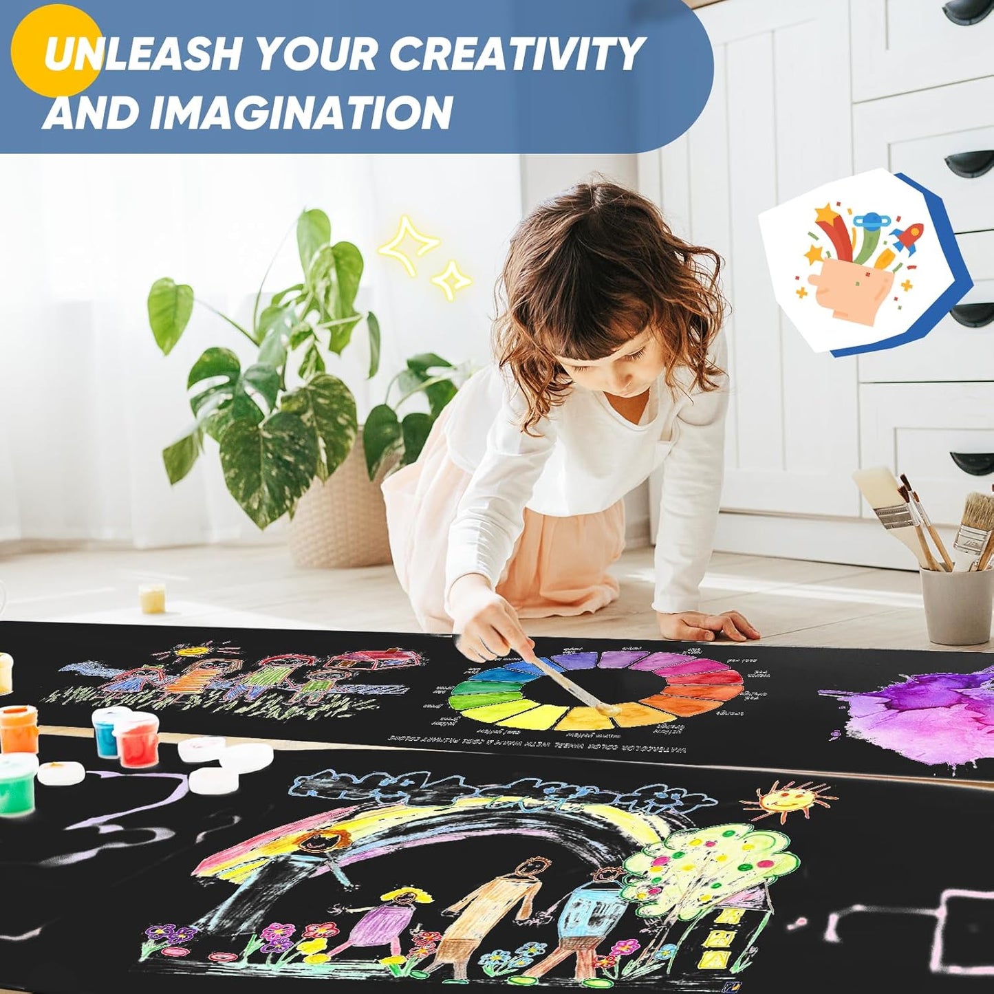 Black Wrapping Paper 15"x390", Wrapping Paper Kraft Paper Roll for Poster Bulletin Board, Art Paper, Poster Easel Drawing Decorative Paper Roll for Birthday, Father’s Day, Birthday, Bouquet Flower