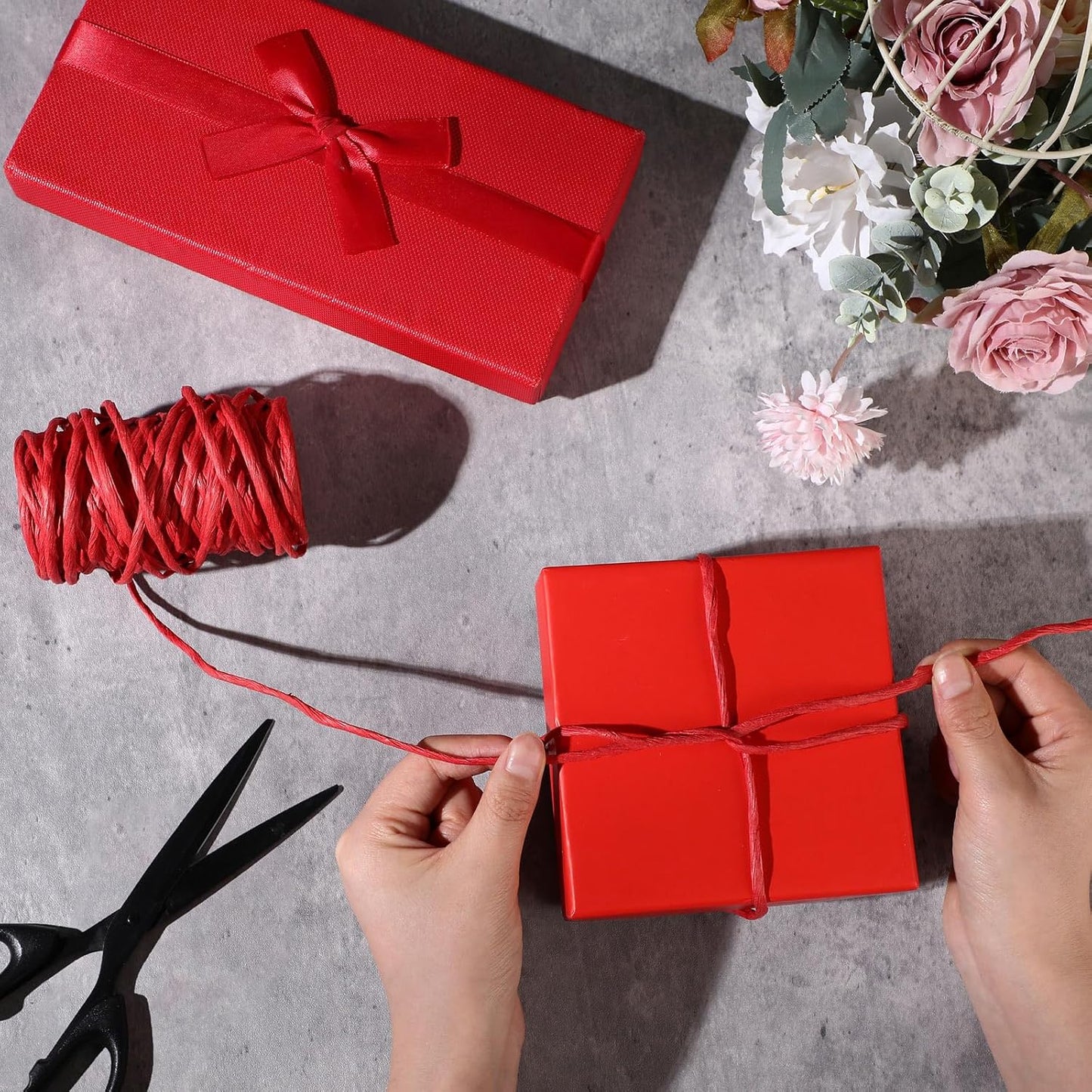 Syhood 65 Feet Floral Wire Rustic Vine Bind Wire for Craft Wrapping Flower Bouquets (Red,1 Roll)