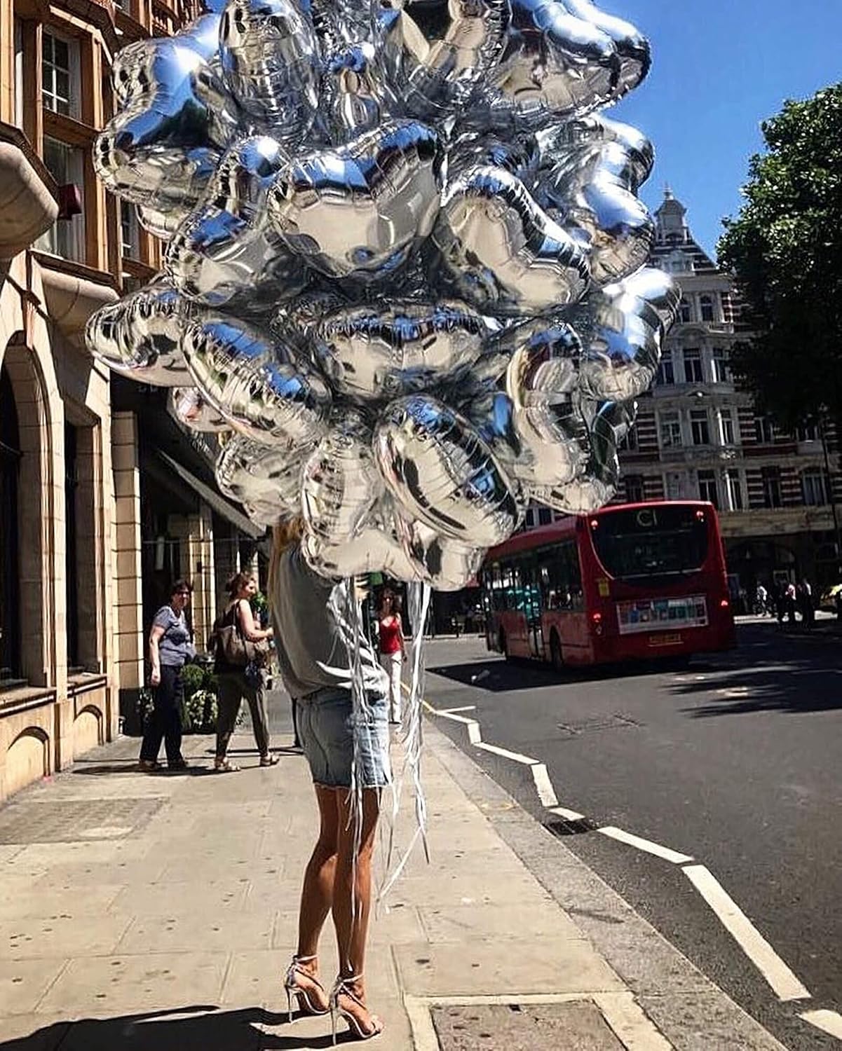 10Pcs Silver Foil Heart Shaped Balloons 18 Inch Heart Mylar Balloons For Baby Shower Wedding Valentine Decorations Love Balloons Party Decorations