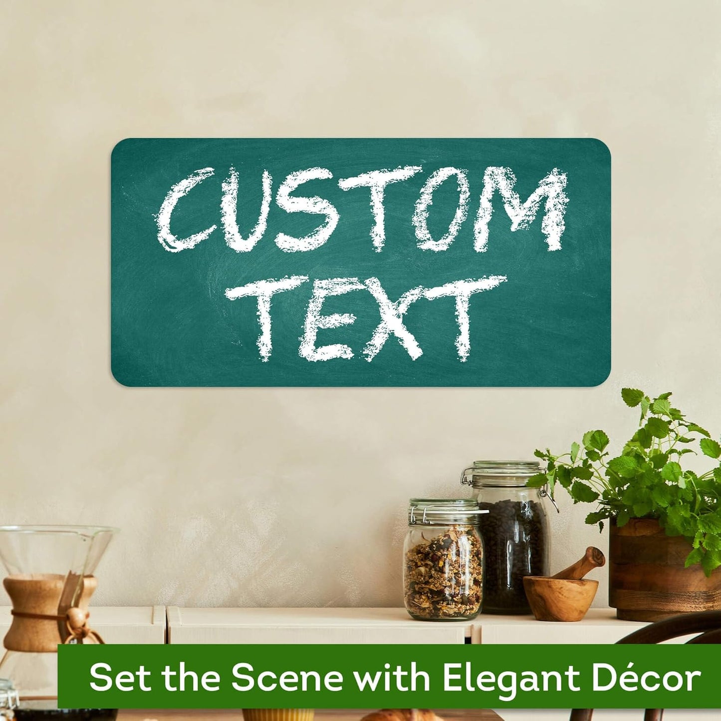 Custom Sign, Custom Street Sign, 11 Font Colors, 13 Font Styles, 4 Hole Options, 22 Sizes, 9x18 Inches, Rust Free DiBound, Fade Resistant, Made in USA by My Sign Center (Chalkboard Green)