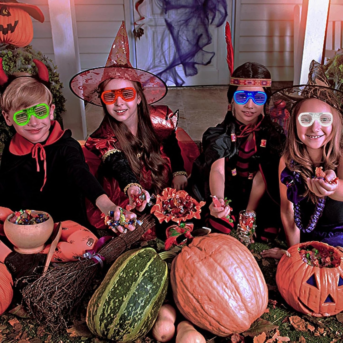 35 Packs LED Glasses 5 Neon Colors glow in the dark party supplies Favor for Kids Adult Glow sticks Light Up Glasses fit Holiday Birthday Valentine's Day and Halloween Party Supplies Cosplay Christmas