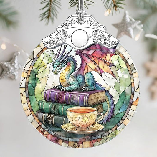 Stained Glass Ornament, Christmas Ornament, Hanging Ornaments for Home Decor & Christmas Tree Ornaments – Exquisite Holiday Decor, Xmas Gifts & Holiday Present - Dragon's Tea Time