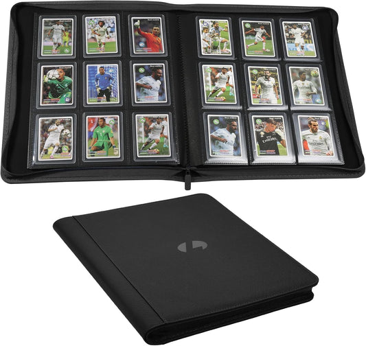 Toploader Binder,Holds 288 Toploaders,9 Pocket Double-Sided Top Loader Binders with Sleeves for 3 x 4'' Toploaders, Card Holder for Trading Cards or Sports Cards (Black)