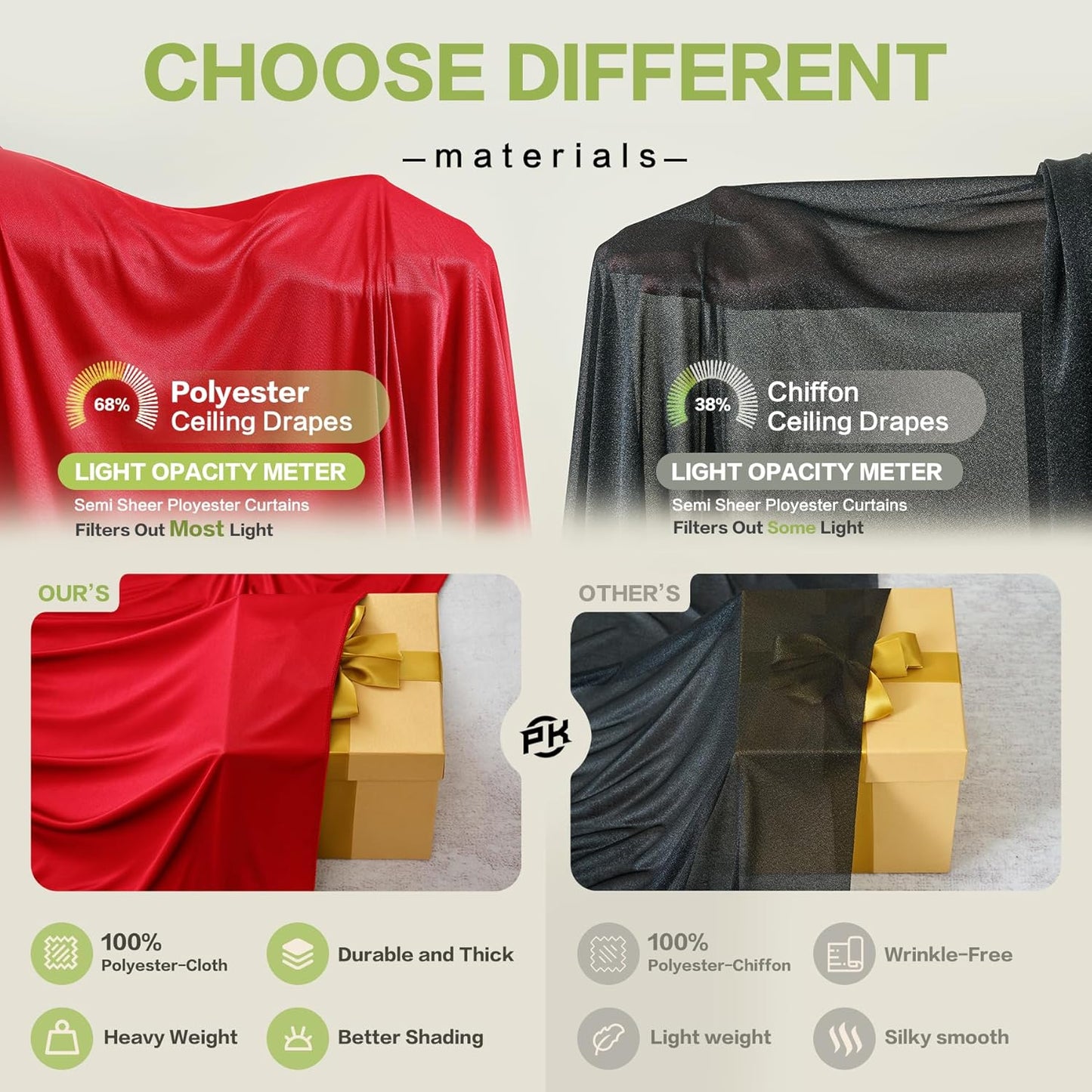 PartyVillage 50ft×15ft Red Backdrop Curtain for Wedding Parties, 10 Panels Wrinkle Free 15 FT Long Polyester Photo Backdrop Drapes Back Drop Cloth for Birthday Photography Background