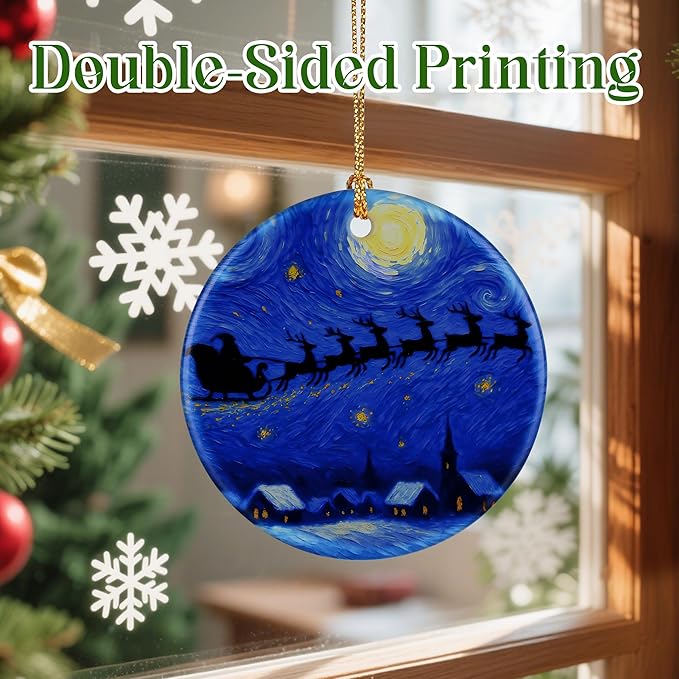 Starry Night Ornament – Christmas Ornament, Christmas Tree Decor, & Perfect Holiday Decor | Art Lover Gift, Gifts for Friends and Family