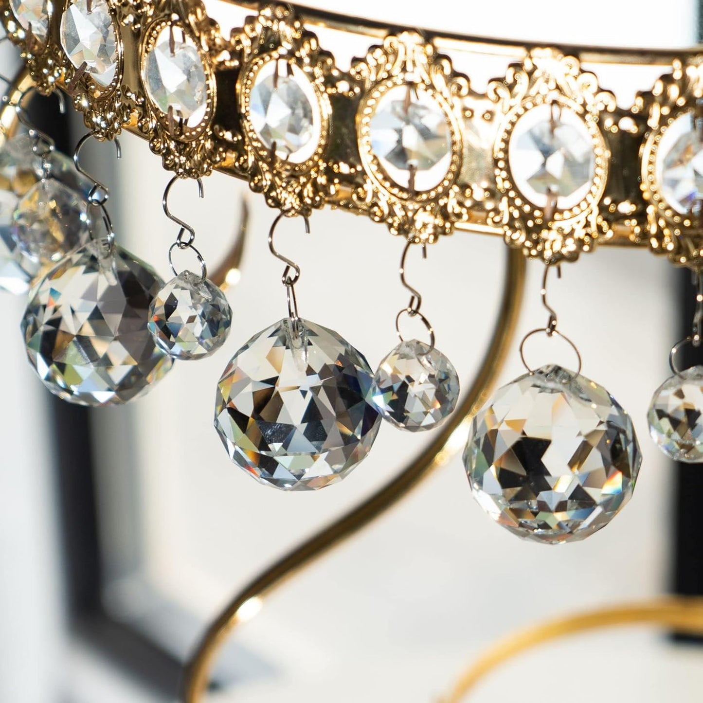 Crystalsuncatcher 10pcs Crystal Glass Ball Chandelier Prisms Pendants Parts Rainbow Crystal Suncatcher DIY Parts (20mm,Clear)