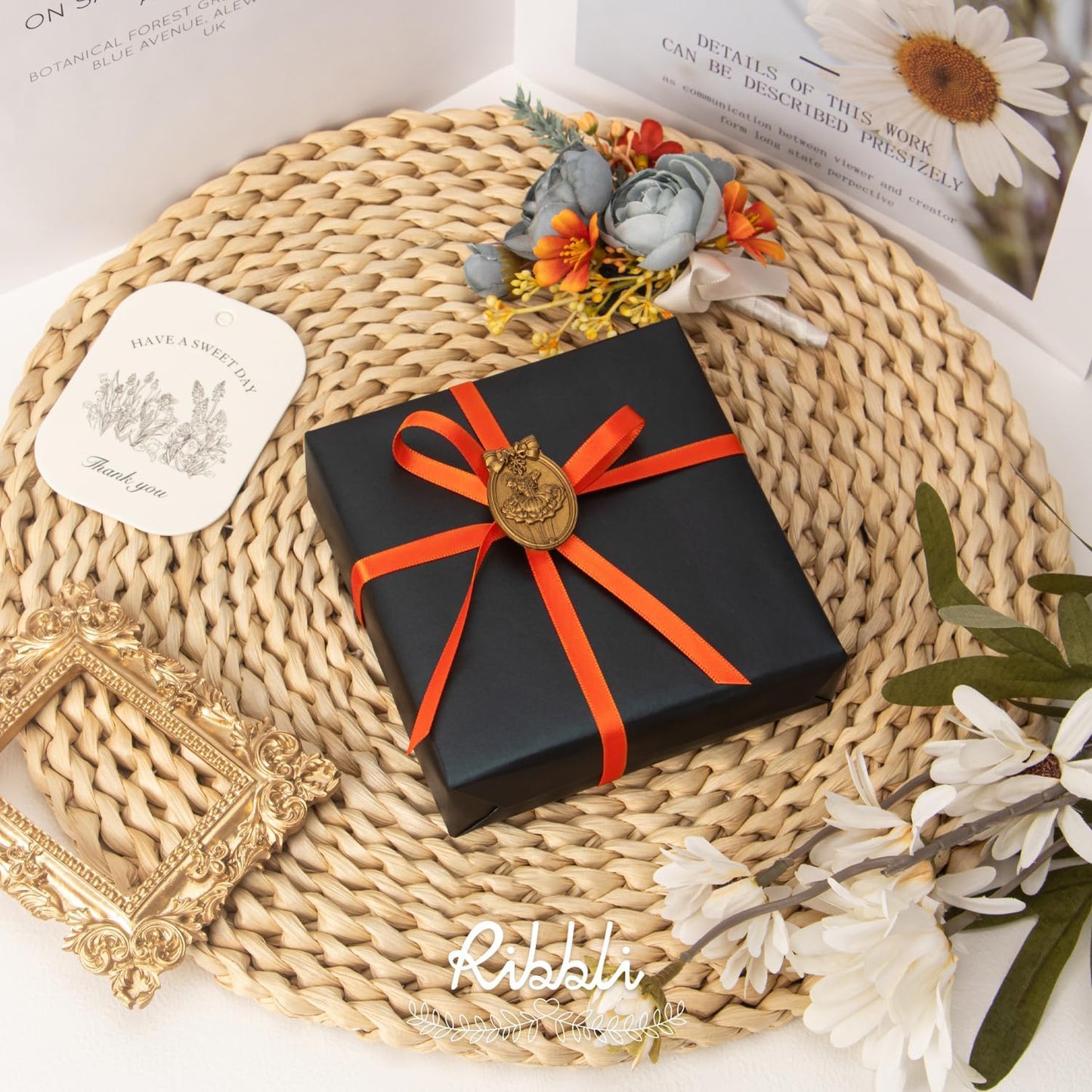 Ribbli Torrid Orange Double Faced Satin Ribbon,1/4” x Continuous 25 Yards,Use for Craft Bows Bouquet, Gift Wrapping, Wedding Decoration, Floral Arrangement