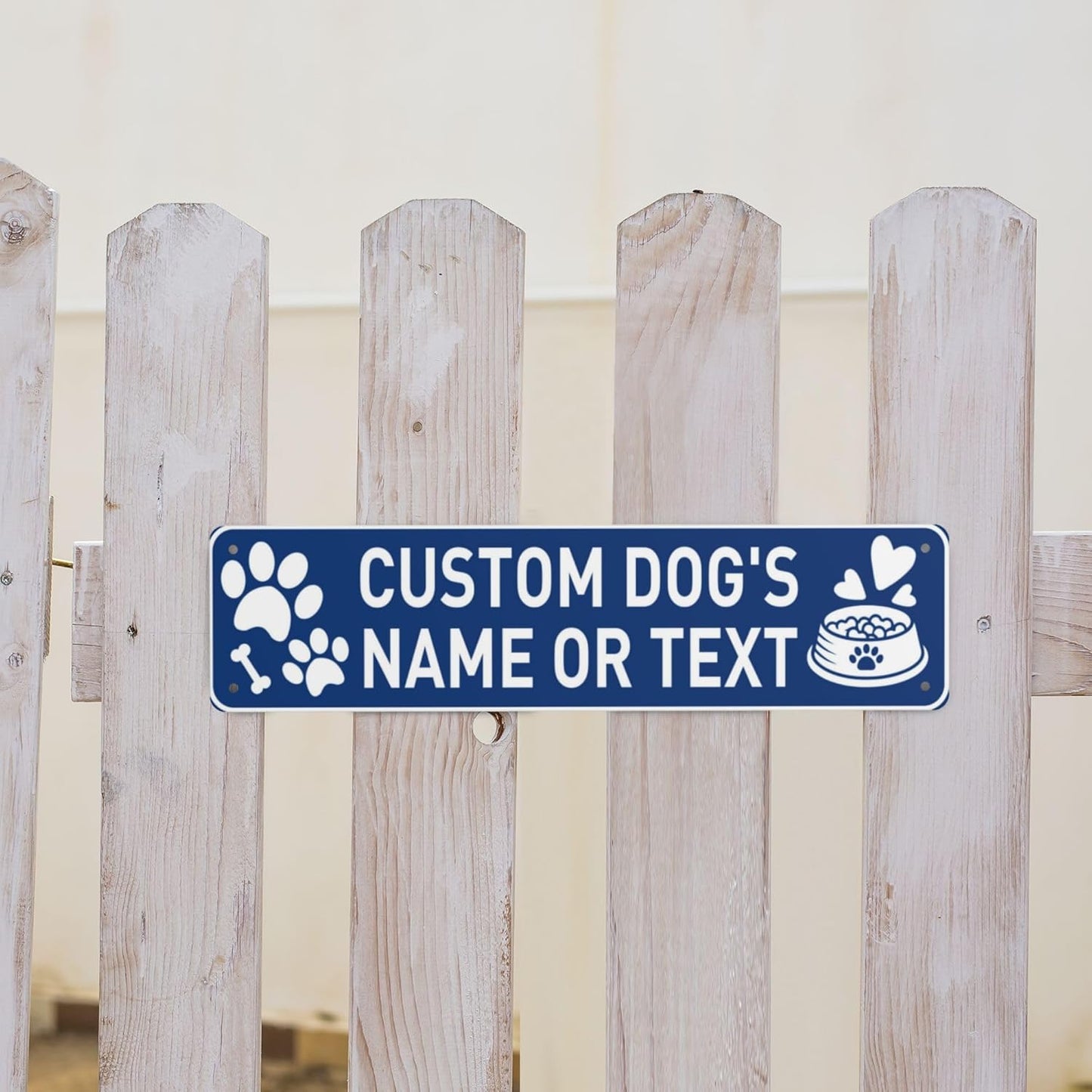 Custom Vintage Metal Sign Personalized Pet's Home Sign with Pet Name Paw Print Text Logo Rust Free Fade Resistant Home Outdoor Wall Signs