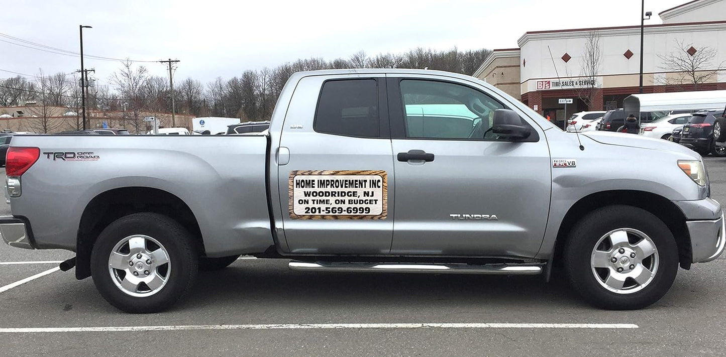 Car Magnet Signs Custom - 24"x12" (Set of 2), 30-mil Thickness with Rounded Corners (Wood)