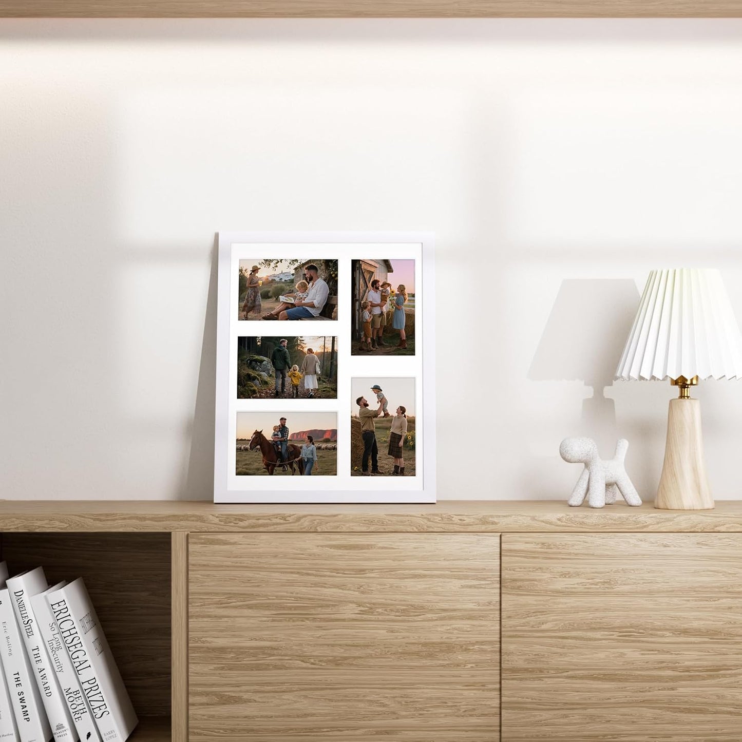 Vittanly 11x14 Collage Picture Frame, Displays 5Pcs 4x6 Pictures with Mat, Picture Frames Collage Wall Decor, White, 1 Pack