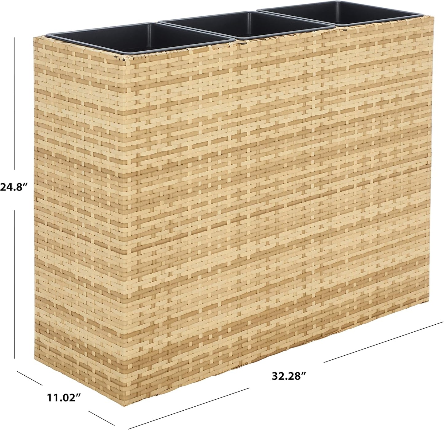 SAFAVIEH Outdoor Collection Rita Natural Woven Rectangular Flower Rack