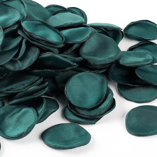 Silk Flower Petals Emerald Green 300pcs - Faux Rose Petals for Wedding, Centerpieces, Confetti, Bridal Shower, Romantic Night, and Photo Prop Decor