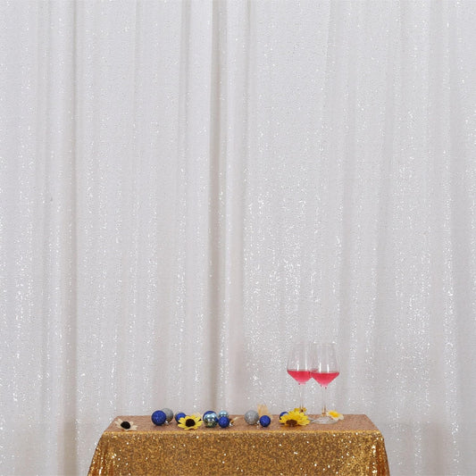 Poise3EHome Sequin Backdrop Curtain, White Sequin Backdrop, Sequin Curtains for Party Wedding Sequence Backdrop, 20FT x 10FT