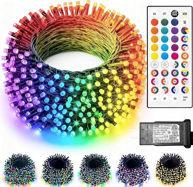 200 LED Christmas Lights Color Changing, 35 Colors 66FT Halloween String Lights with Remote Timer, Connectable Waterproof Twinkle Lights Plug in for Xmas Tree Outdoor Holiday Wedding Party Decor