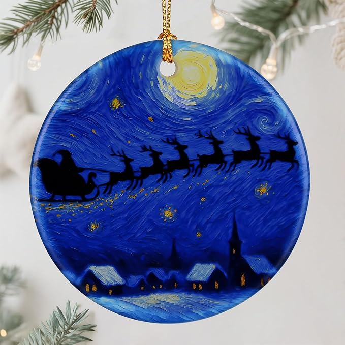 Starry Night Ornament – Christmas Ornament, Christmas Tree Decor, & Perfect Holiday Decor | Art Lover Gift, Gifts for Friends and Family